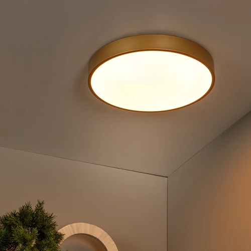 Lucide UNAR - Deckenleuchte - Ø 39,5 cm - LED 3 StepDim - 1x24W 2700K - Mattes Gold / Messing - Atmosphäre 1